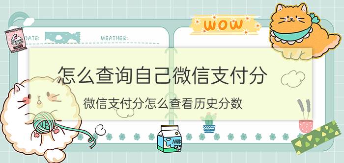 怎么查询自己微信支付分 微信支付分怎么查看历史分数？